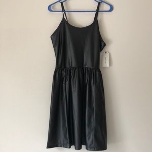 Black leather dress